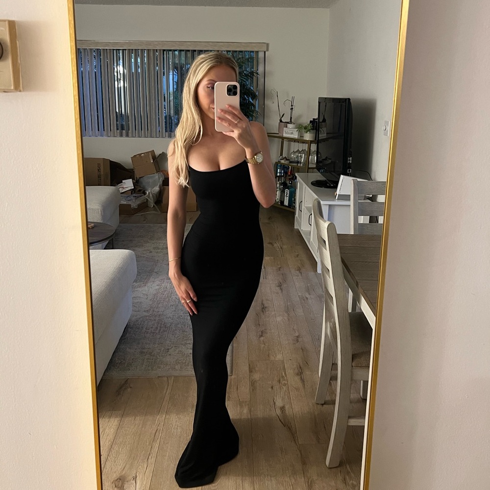 NWT skims ribbed dress, black XS.